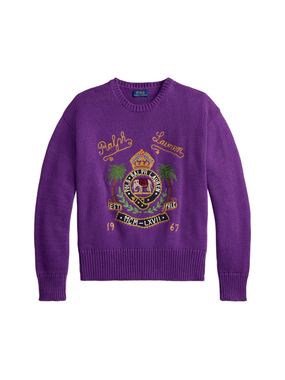 Polo Ralph Lauren Embroidered Cotton sweater in passionflower purple heat XL XXL